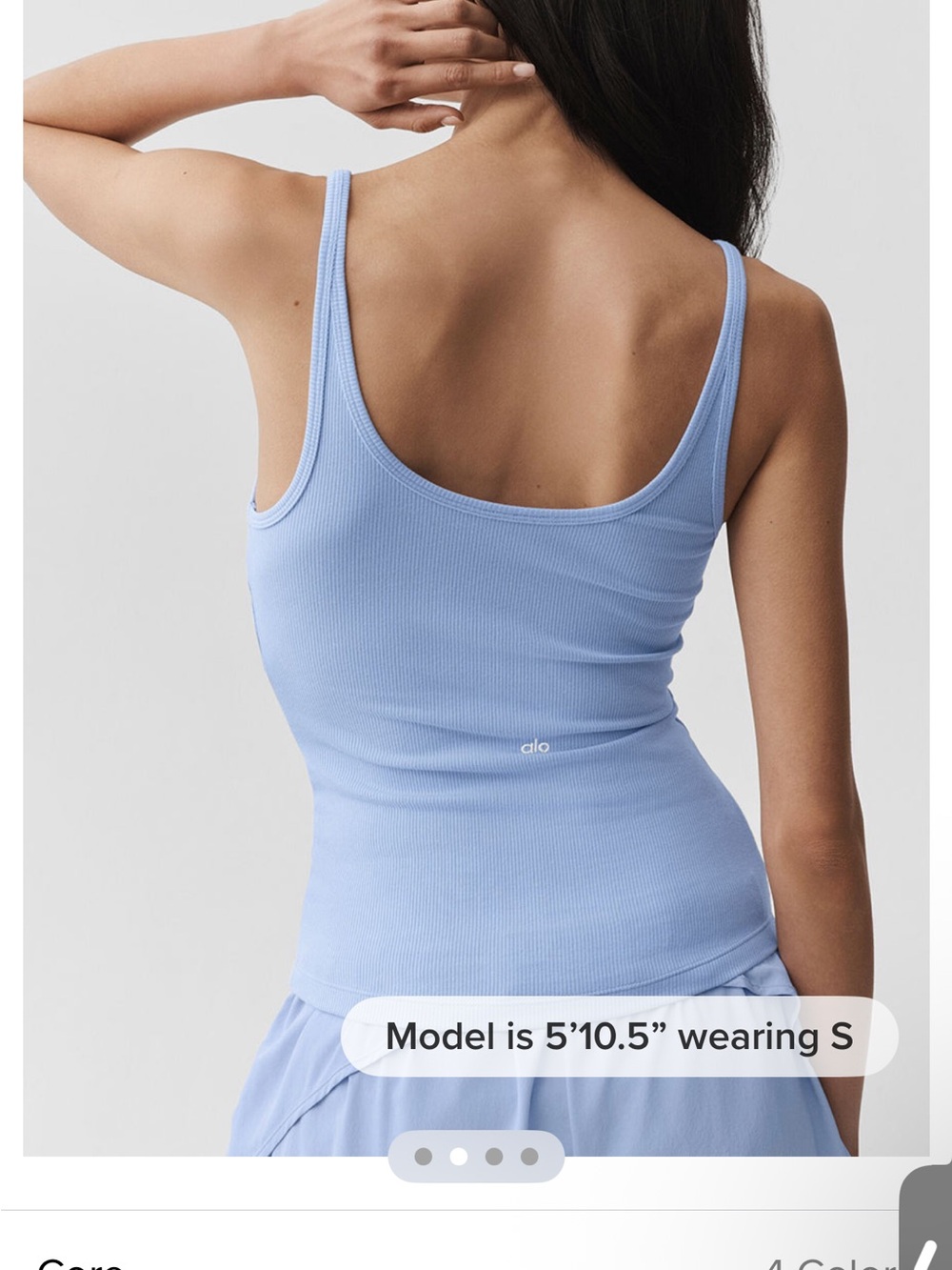 ALO Yoga Ribbed Scoop Tank - Light Blue